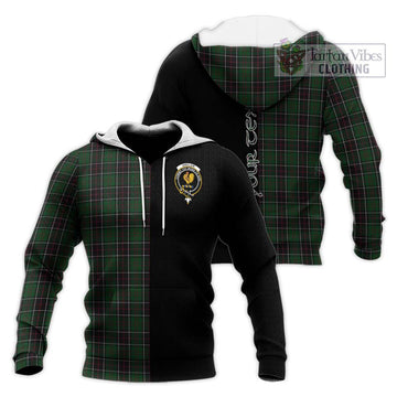 Sinclair Hunting Tartan Knitted Hoodie with Family Crest and Half Of Me Style