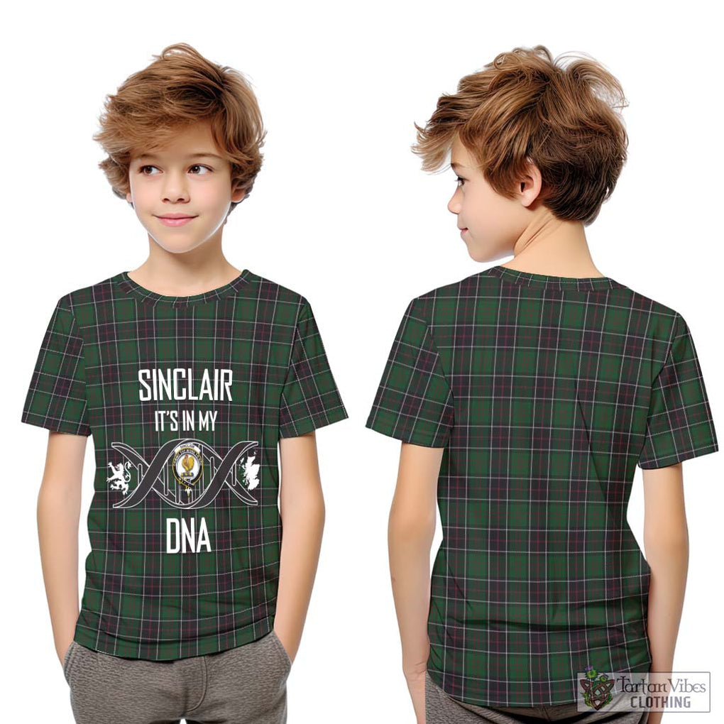 Sinclair Hunting Tartan Kid T-Shirt with Family Crest DNA In Me Style Youth XL Size14 - Tartanvibesclothing Shop