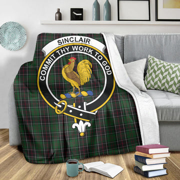 Sinclair Hunting Tartan Blanket with Family Crest