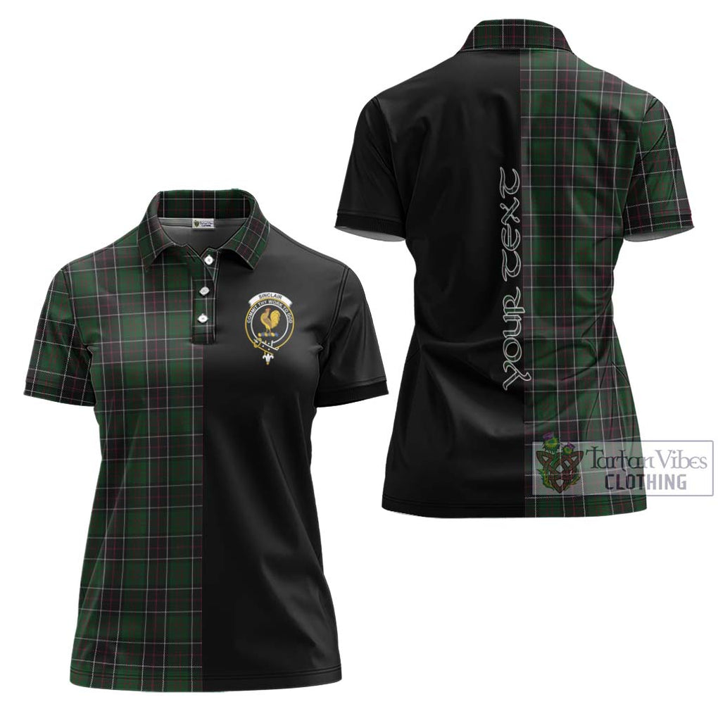 Sinclair Hunting Tartan Women's Polo Shirt with Family Crest and Half Of Me Style Women - Tartanvibesclothing Shop