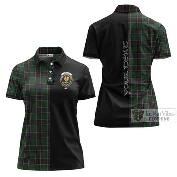 Sinclair Hunting Tartan Women's Polo Shirt with Family Crest and Half Of Me Style