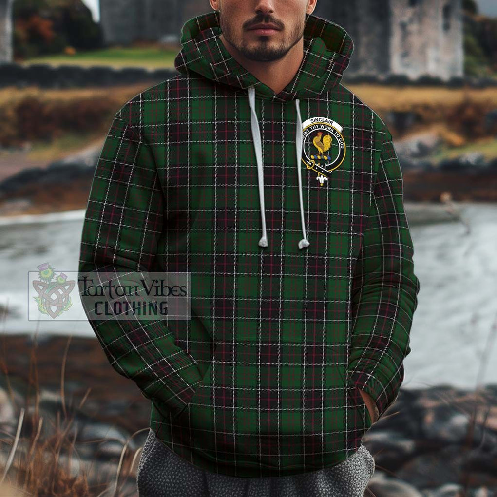 Sinclair Hunting Tartan Cotton Hoodie with Family Crest Pullover Hoodie XS - Tartan Vibes Clothing