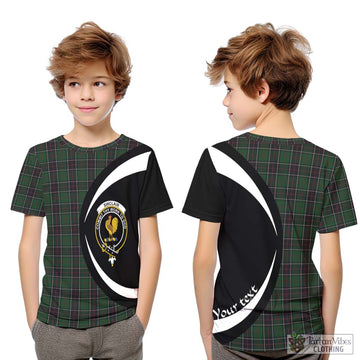 Sinclair Hunting Tartan Kid T-Shirt with Family Crest Circle Style