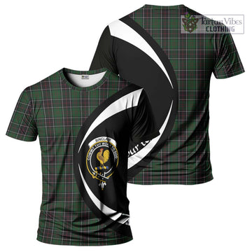 Sinclair Hunting Tartan T-Shirt with Family Crest Circle Style