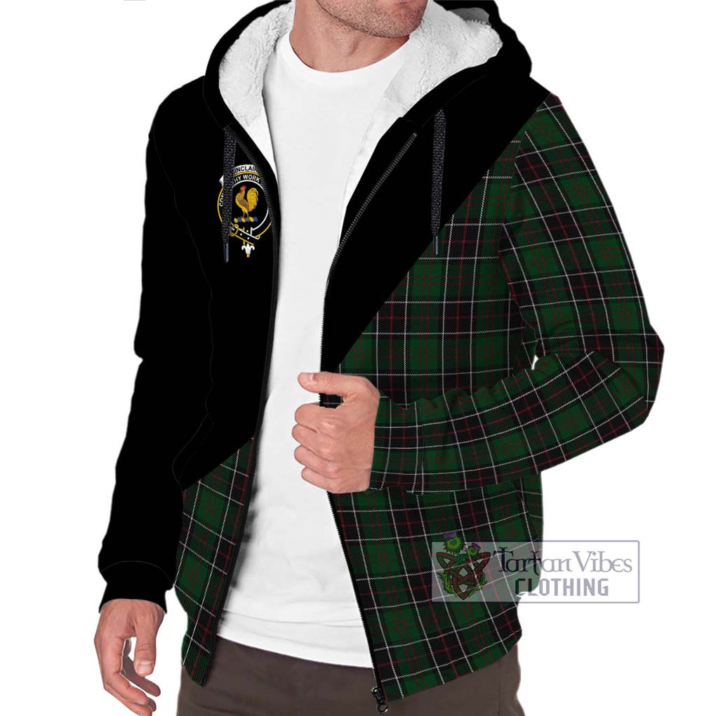 Sinclair Hunting Tartan Sherpa Hoodie with Family Crest and Military Logo Style Unisex S - Tartanvibesclothing Shop