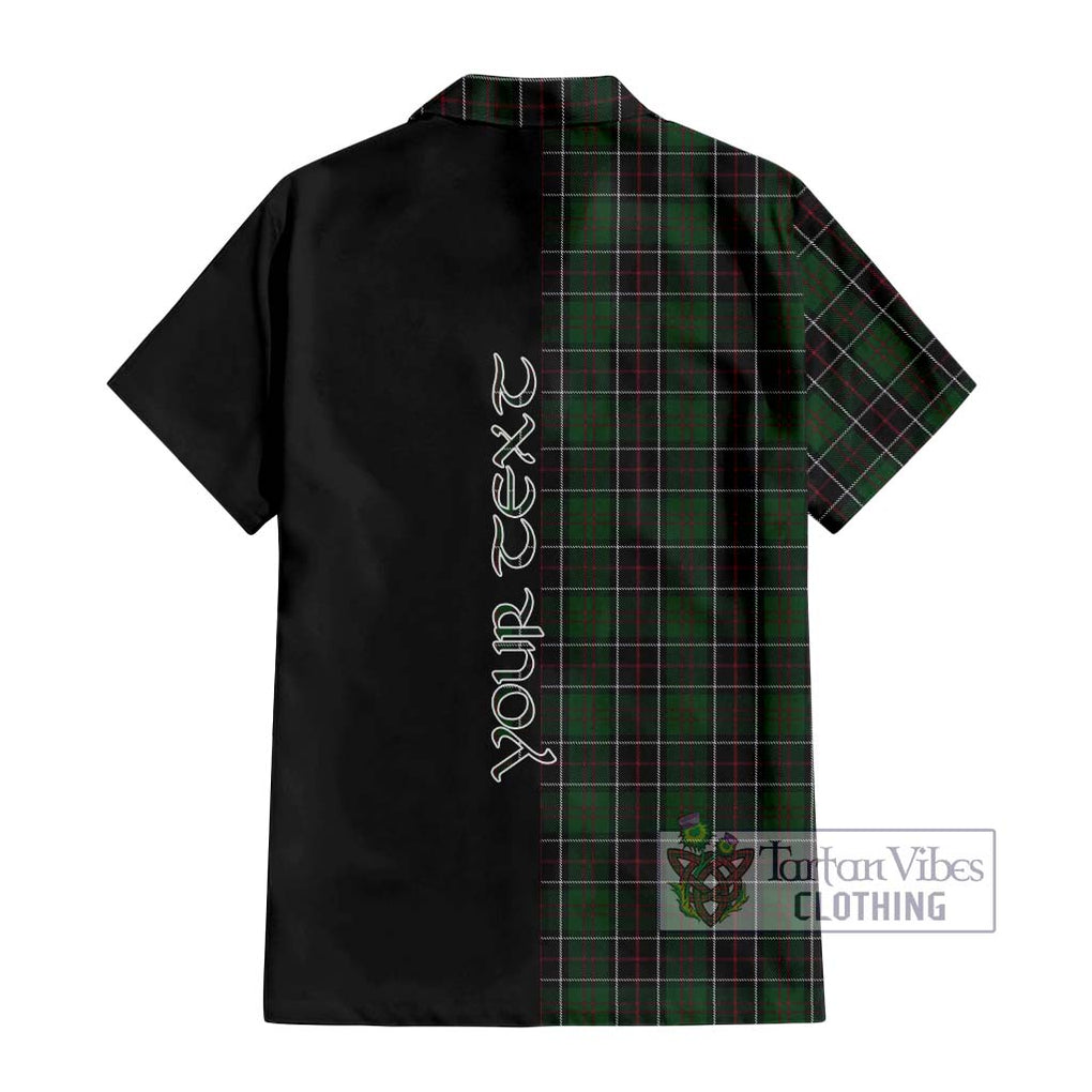 Sinclair Hunting Tartan Short Sleeve Button Shirt with Family Crest and Half Of Me Style - Tartanvibesclothing Shop