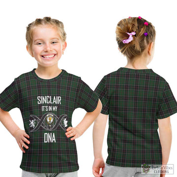 Sinclair Hunting Tartan Kid T-Shirt with Family Crest DNA In Me Style