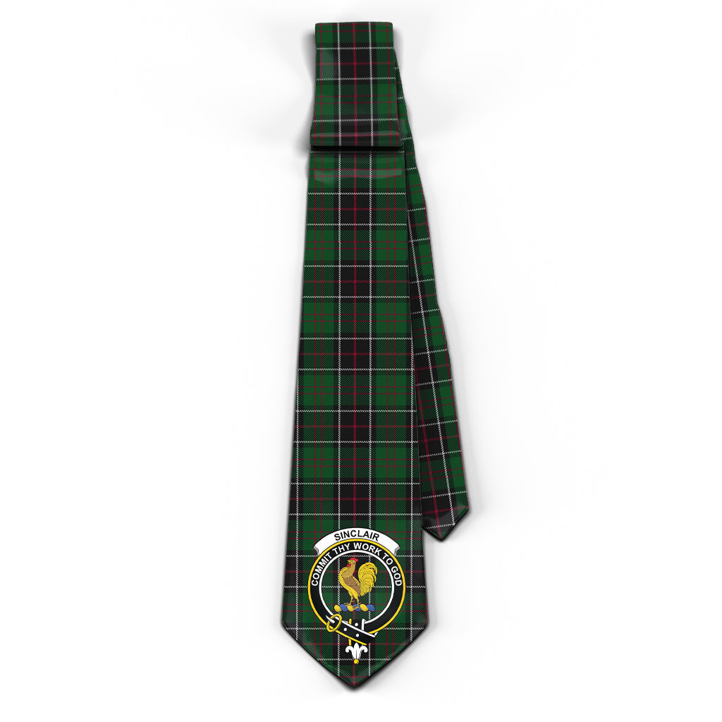 Sinclair Hunting Tartan Classic Necktie with Family Crest - Tartan Vibes Clothing