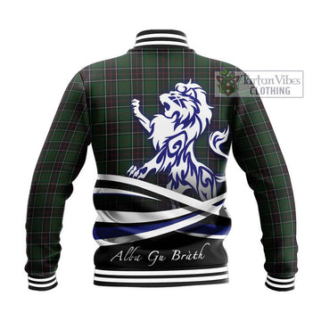 Sinclair Hunting Tartan Baseball Jacket with Alba Gu Brath Regal Lion Emblem