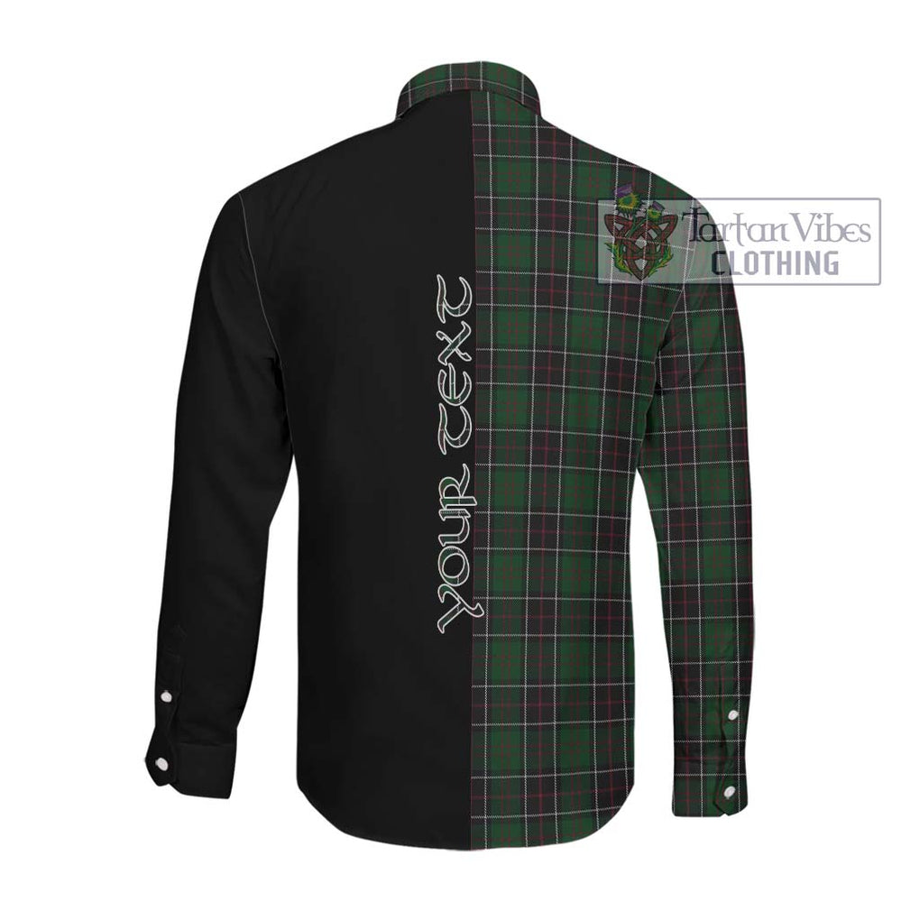 Sinclair Hunting Tartan Long Sleeve Button Shirt with Family Crest and Half Of Me Style Men's Shirt - Tartanvibesclothing Shop