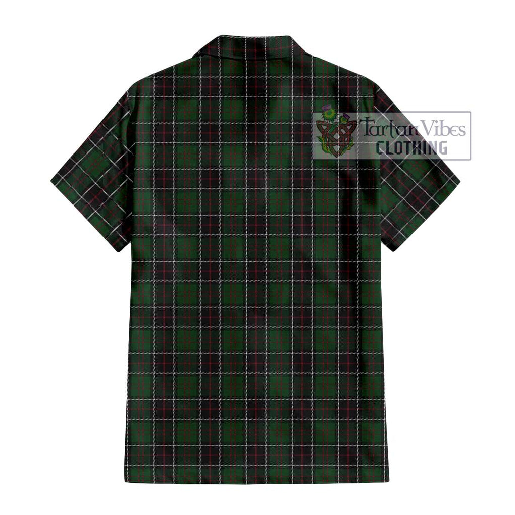 Sinclair Hunting Tartan Short Sleeve Button Shirt with Family Crest DNA In Me Style - Tartanvibesclothing Shop