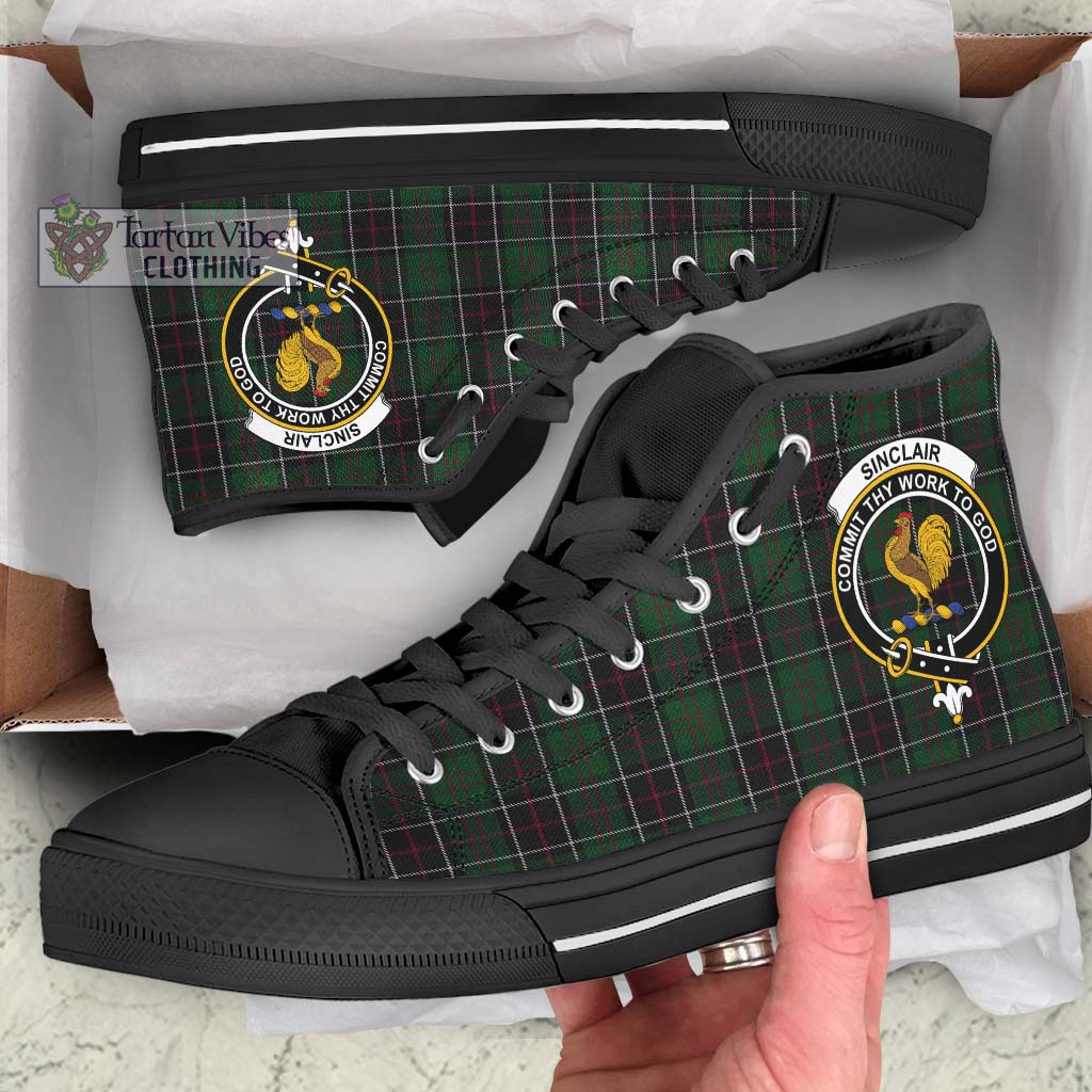 Tartan Vibes Clothing Sinclair Hunting Tartan High Top Shoes with Family Crest