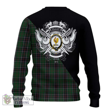 Sinclair Hunting Tartan Ugly Sweater with Family Crest and Military Logo Style