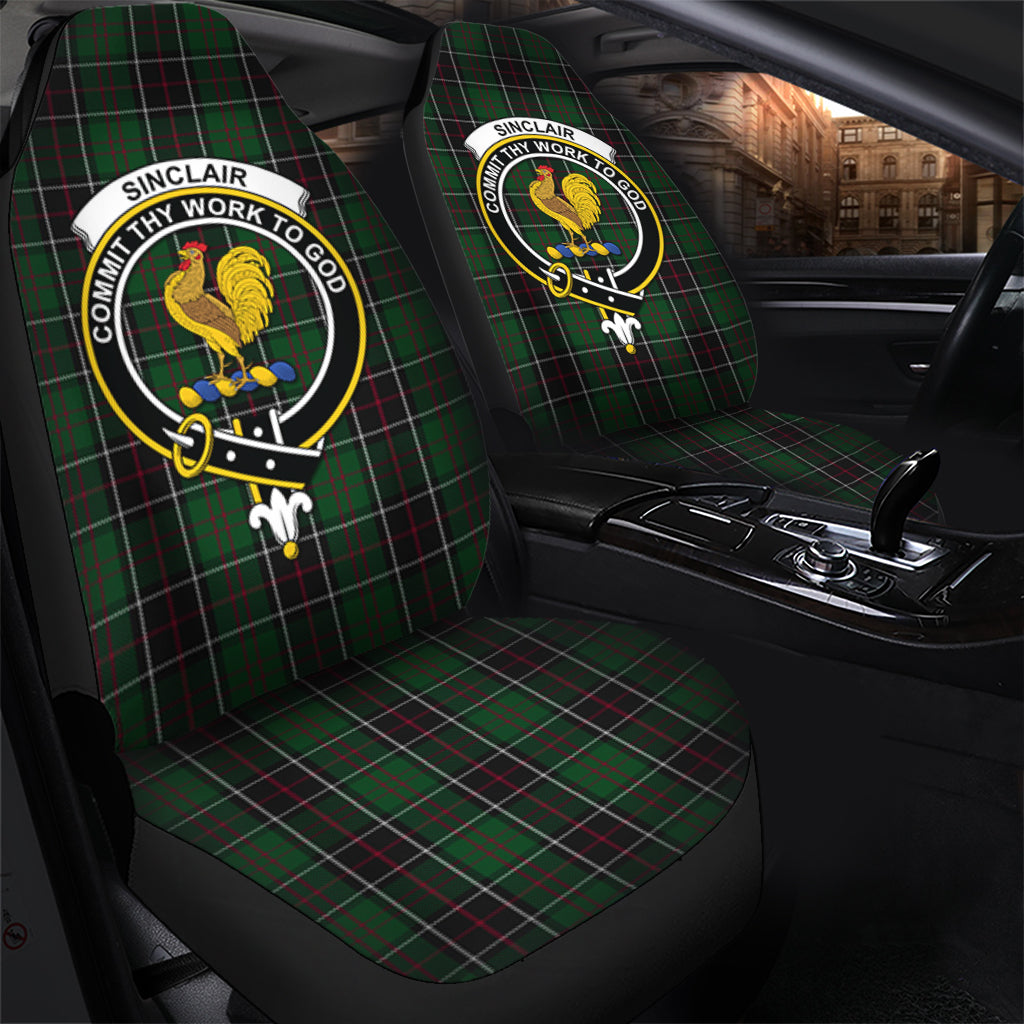 Sinclair Hunting Tartan Car Seat Cover with Family Crest - Tartanvibesclothing