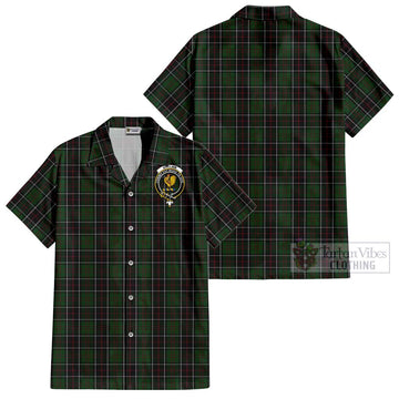 Sinclair Hunting Tartan Cotton Hawaiian Shirt with Family Crest