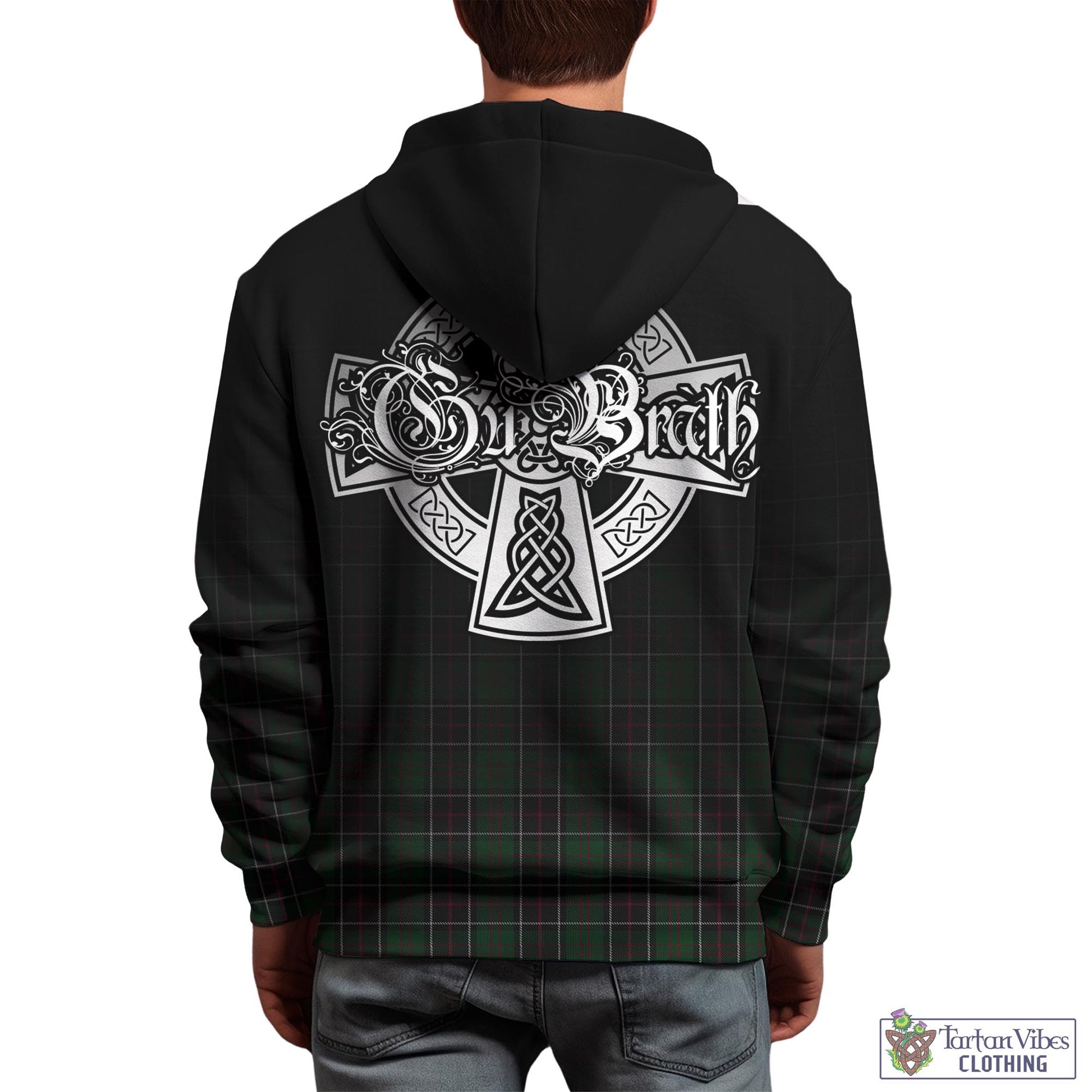 Tartan Vibes Clothing Sinclair Hunting Tartan Hoodie Featuring Alba Gu Brath Family Crest Celtic Inspired