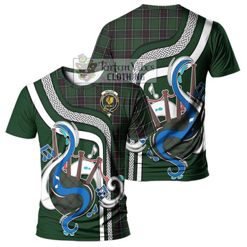 Sinclair Hunting Tartan T-Shirt with Epic Bagpipe Style