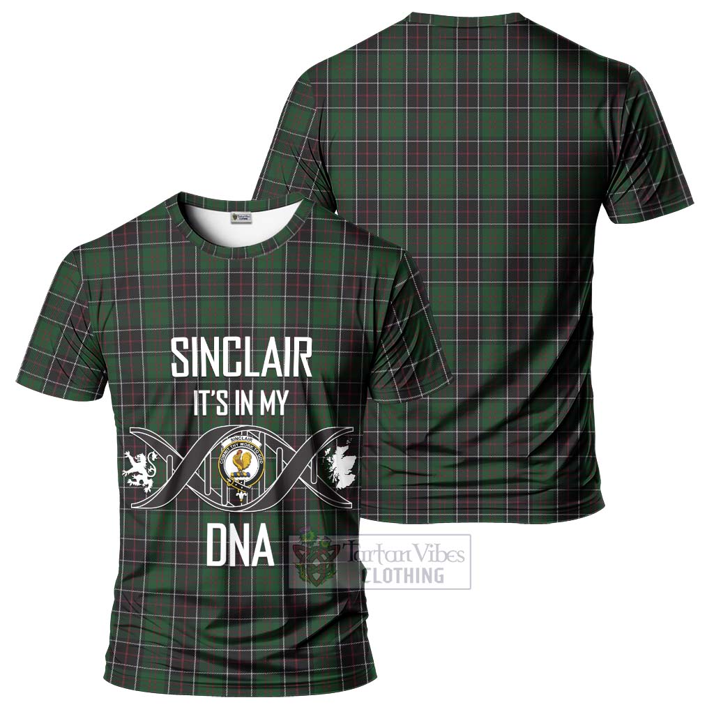 Tartan Vibes Clothing Sinclair Hunting Tartan T-Shirt with Family Crest DNA In Me Style