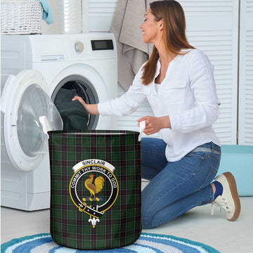 Sinclair Hunting Tartan Laundry Basket with Family Crest