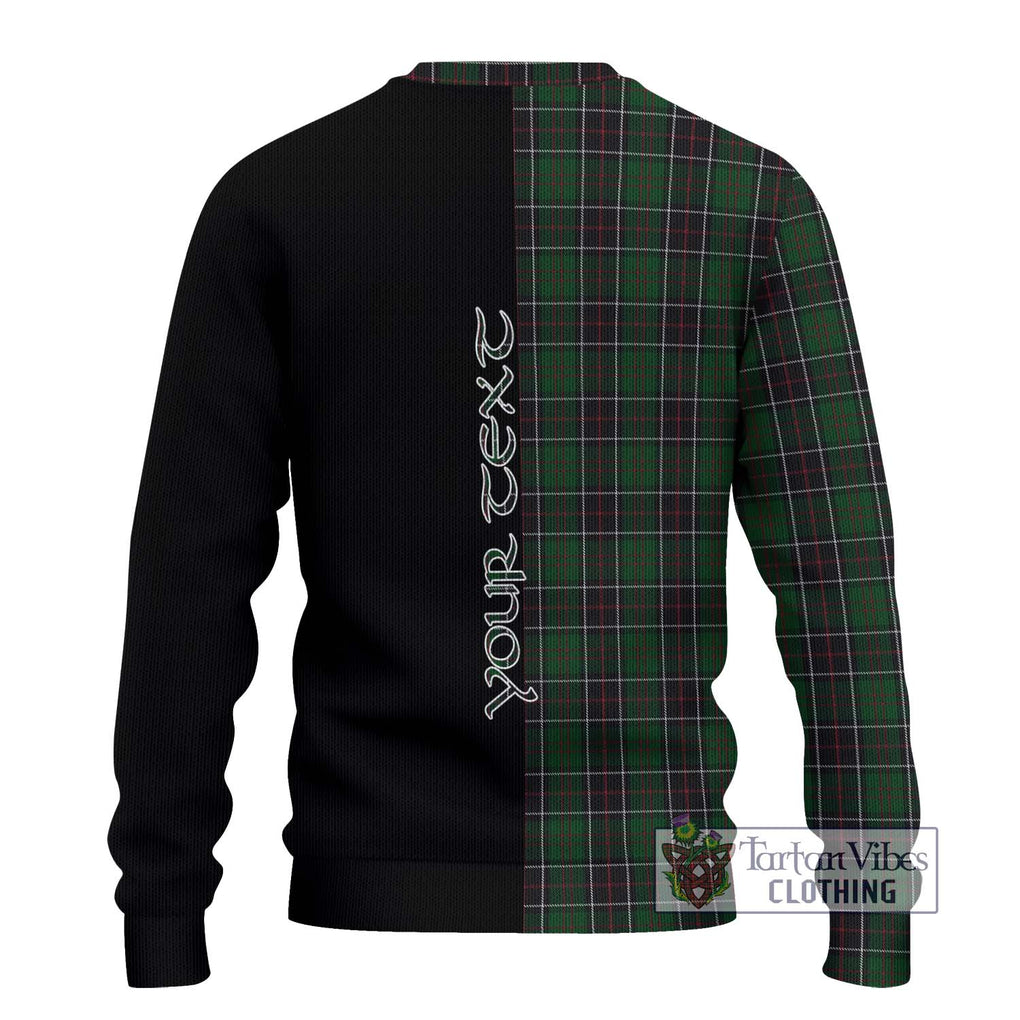 Sinclair Hunting Tartan Knitted Sweater with Family Crest and Half Of Me Style - Tartanvibesclothing Shop