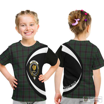 Sinclair Hunting Tartan Kid T-Shirt with Family Crest Circle Style