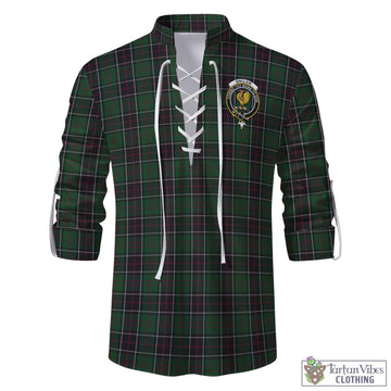 Sinclair Hunting Tartan Men's Scottish Traditional Jacobite Ghillie Kilt Shirt with Family Crest