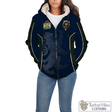 Sinclair Hunting Tartan Sherpa Hoodie with Family Crest and Lion Rampant Vibes Sport Style