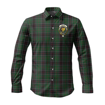 Sinclair Hunting Tartan Long Sleeve Button Up Shirt with Family Crest