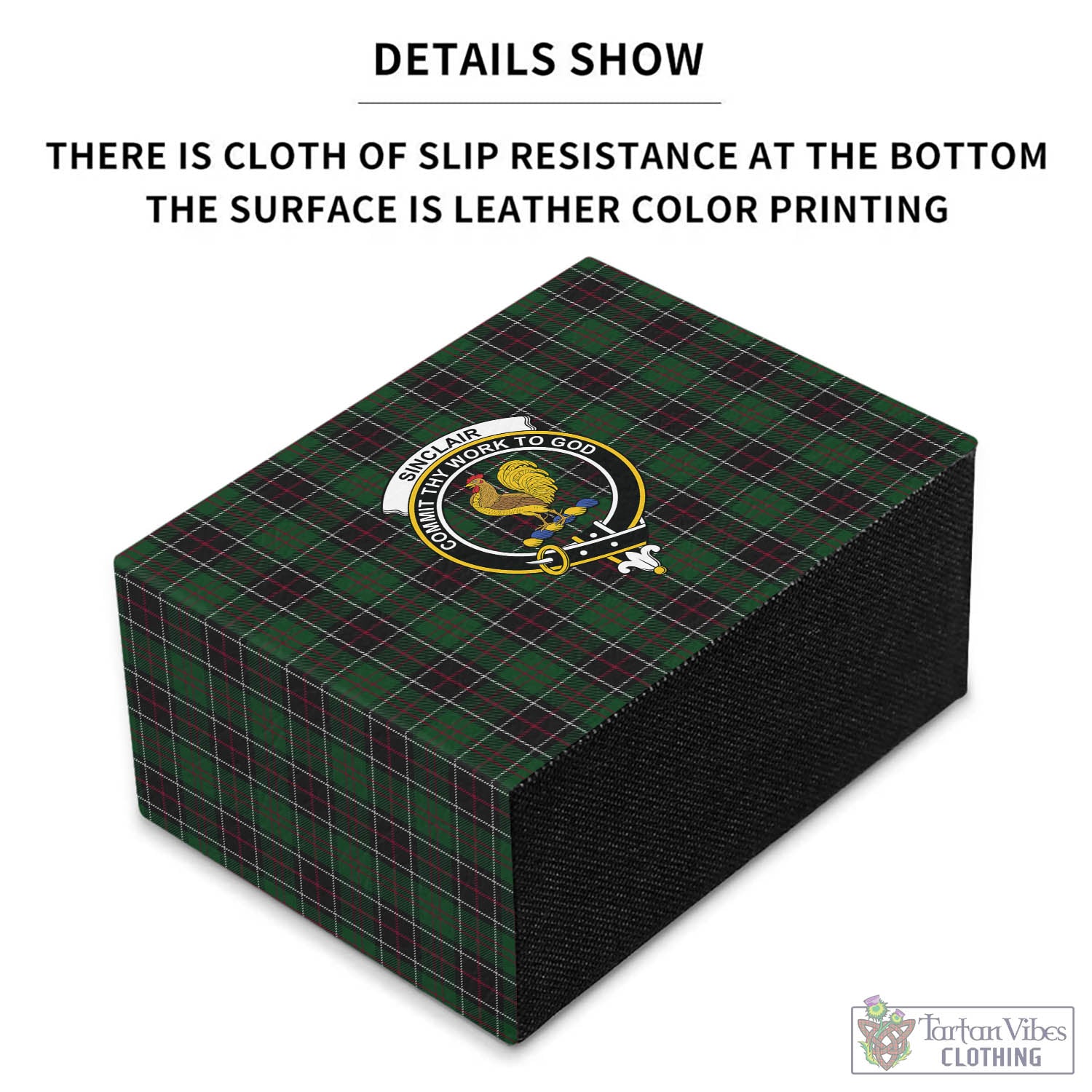 Tartan Vibes Clothing Sinclair Hunting Tartan Pen Holder with Family Crest