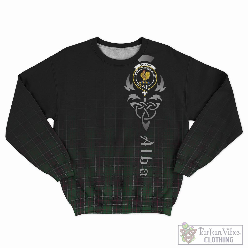 Tartan Vibes Clothing Sinclair Hunting Tartan Sweatshirt Featuring Alba Gu Brath Family Crest Celtic Inspired