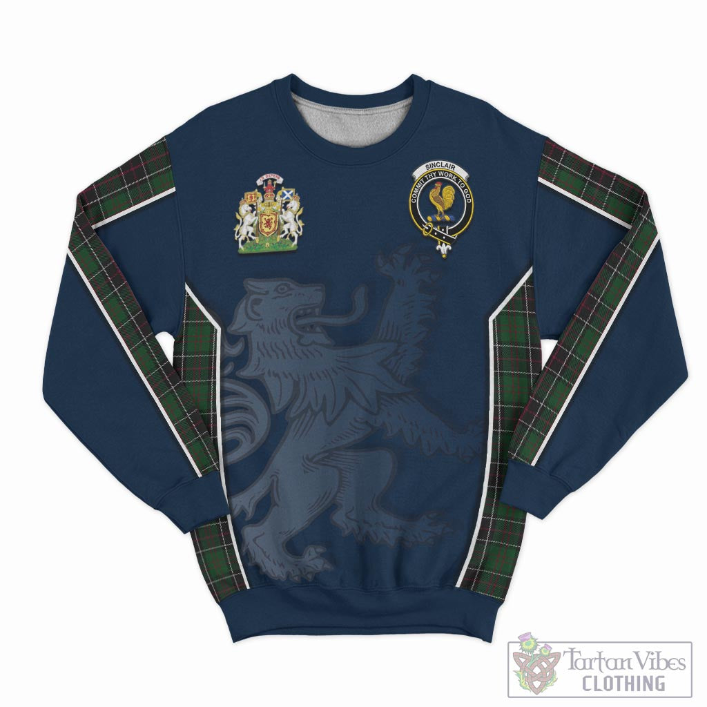 Tartan Vibes Clothing Sinclair Hunting Tartan Sweater with Family Crest and Lion Rampant Vibes Sport Style