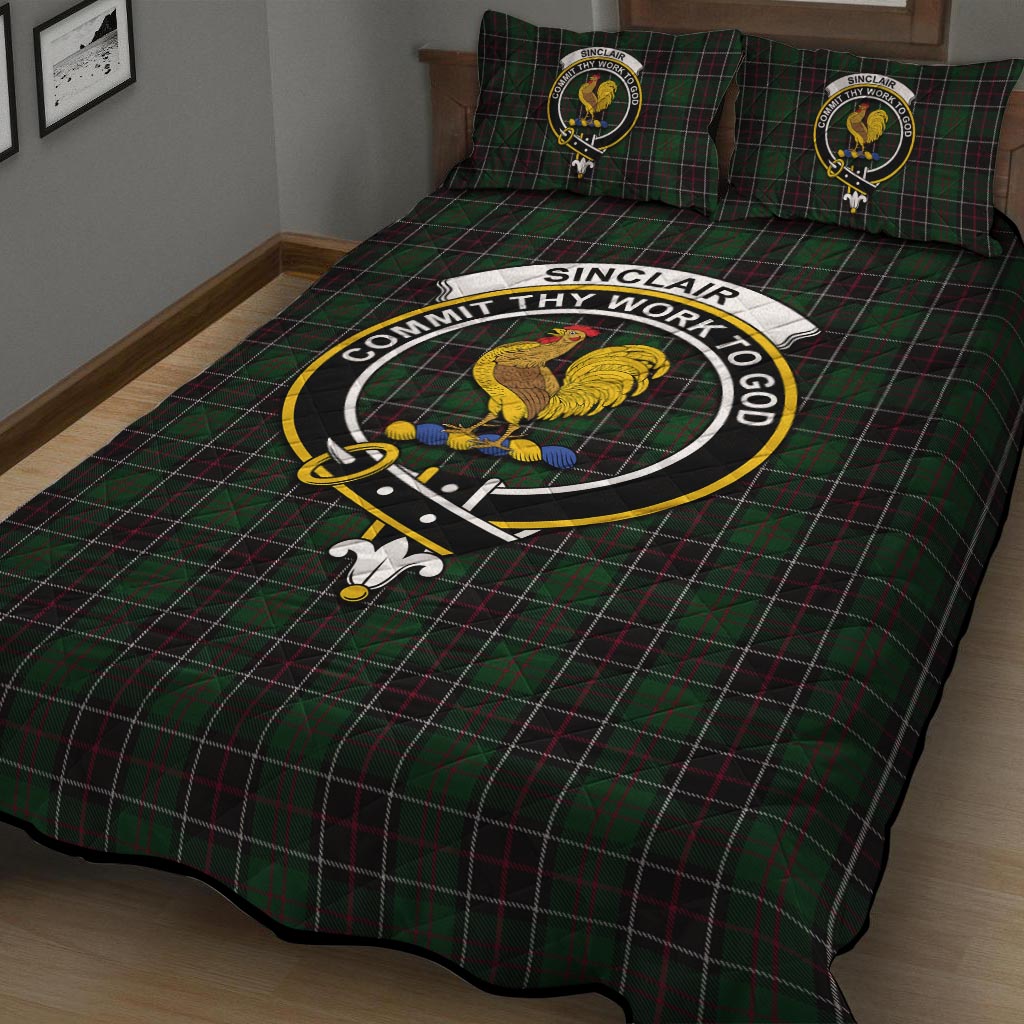 Sinclair Hunting Tartan Quilt Bed Set with Family Crest