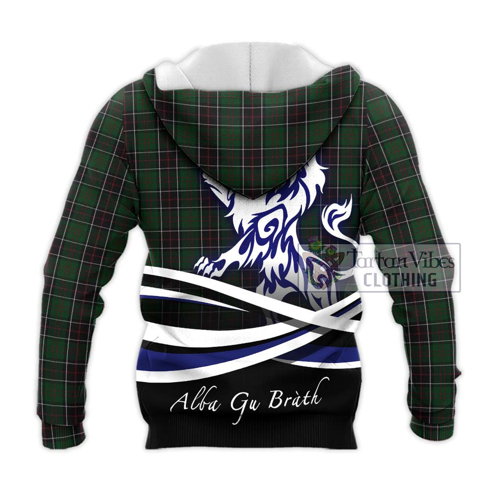 Sinclair Hunting Tartan Knitted Hoodie with Alba Gu Brath Regal Lion Emblem - Tartanvibesclothing Shop