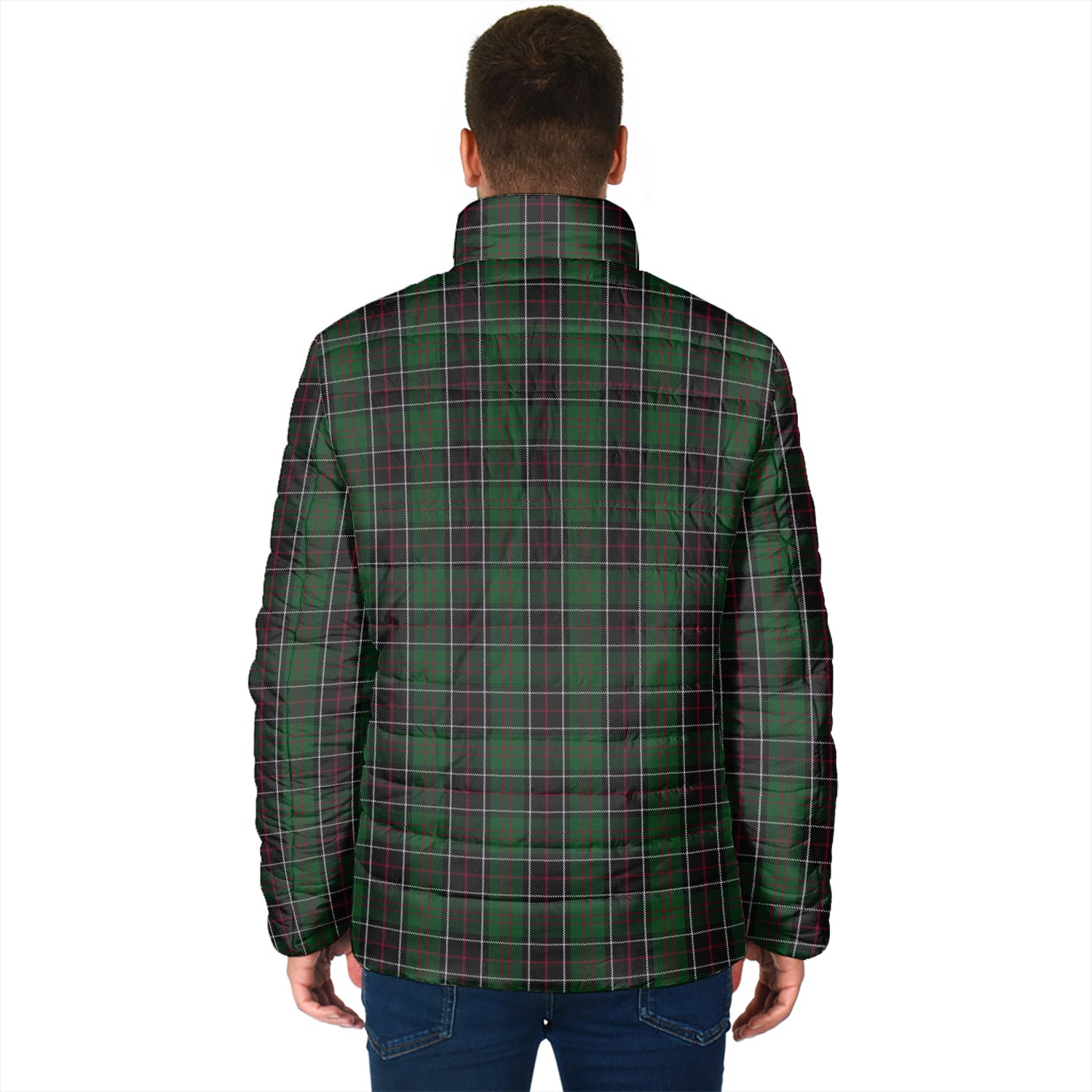 Sinclair Hunting Tartan Padded Jacket with Family Crest - Tartan Vibes Clothing