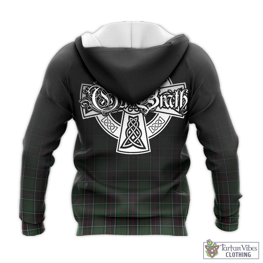 Tartan Vibes Clothing Sinclair Hunting Tartan Knitted Hoodie Featuring Alba Gu Brath Family Crest Celtic Inspired