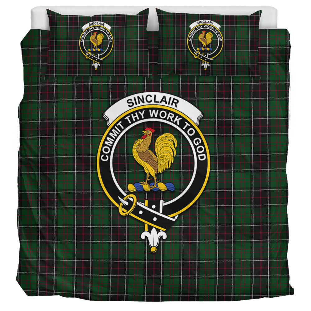 sinclair-hunting-tartan-bedding-set-with-family-crest