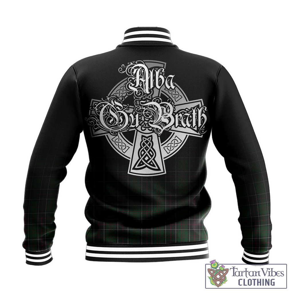 Tartan Vibes Clothing Sinclair Hunting Tartan Baseball Jacket Featuring Alba Gu Brath Family Crest Celtic Inspired
