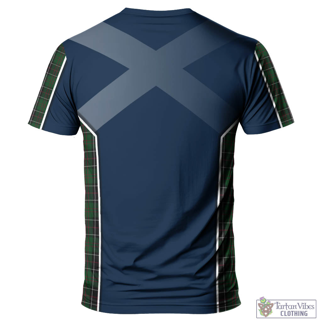 Tartan Vibes Clothing Sinclair Hunting Tartan T-Shirt with Family Crest and Scottish Thistle Vibes Sport Style