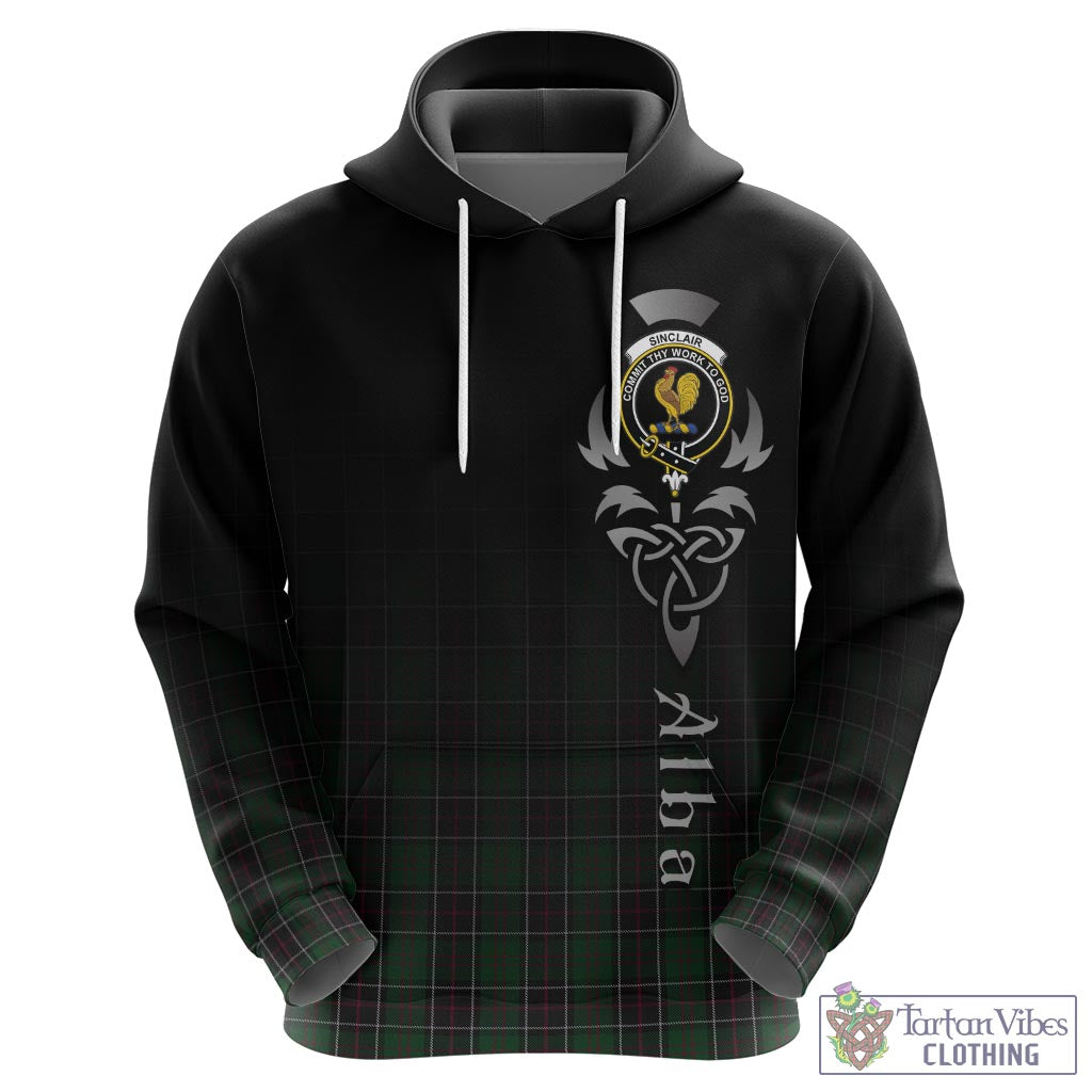 Tartan Vibes Clothing Sinclair Hunting Tartan Hoodie Featuring Alba Gu Brath Family Crest Celtic Inspired