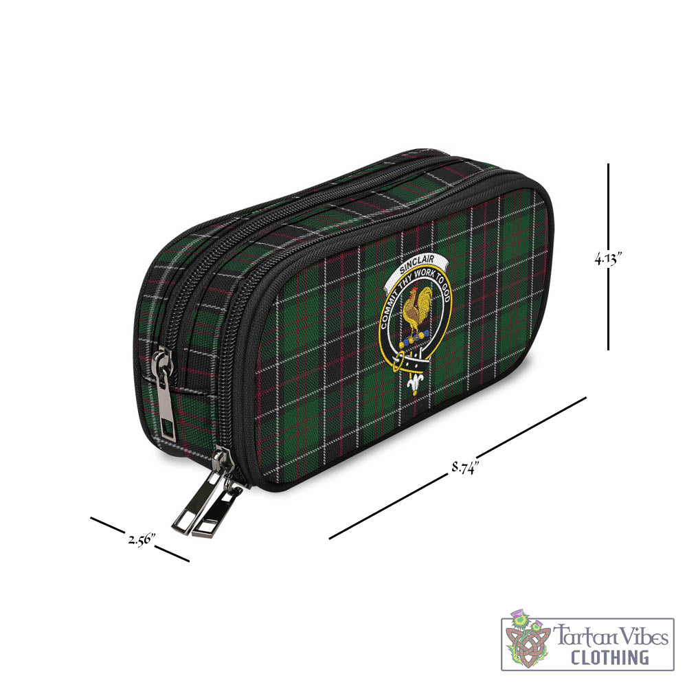 Tartan Vibes Clothing Sinclair Hunting Tartan Pen and Pencil Case with Family Crest