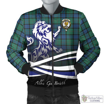 Sinclair Hunting Ancient Tartan Bomber Jacket with Alba Gu Brath Regal Lion Emblem