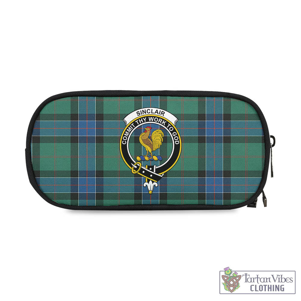 Tartan Vibes Clothing Sinclair Hunting Ancient Tartan Pen and Pencil Case with Family Crest