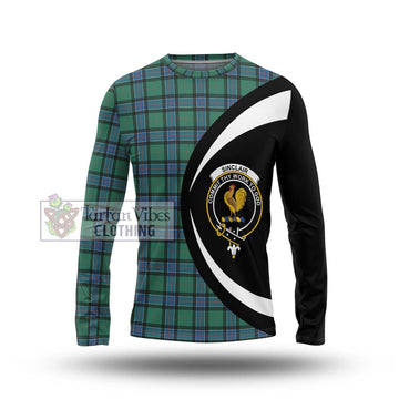 Sinclair Hunting Ancient Tartan Long Sleeve T-Shirt with Family Crest Circle Style