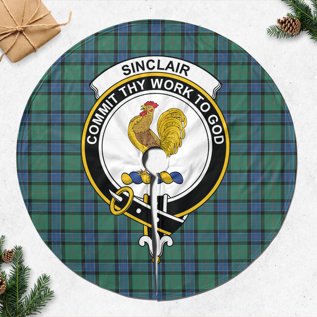 sinclair-hunting-ancient-tartan-christmas-tree-skirt-with-family-crest