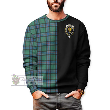 Sinclair Hunting Ancient Tartan Sweatshirt with Family Crest and Half Of Me Style