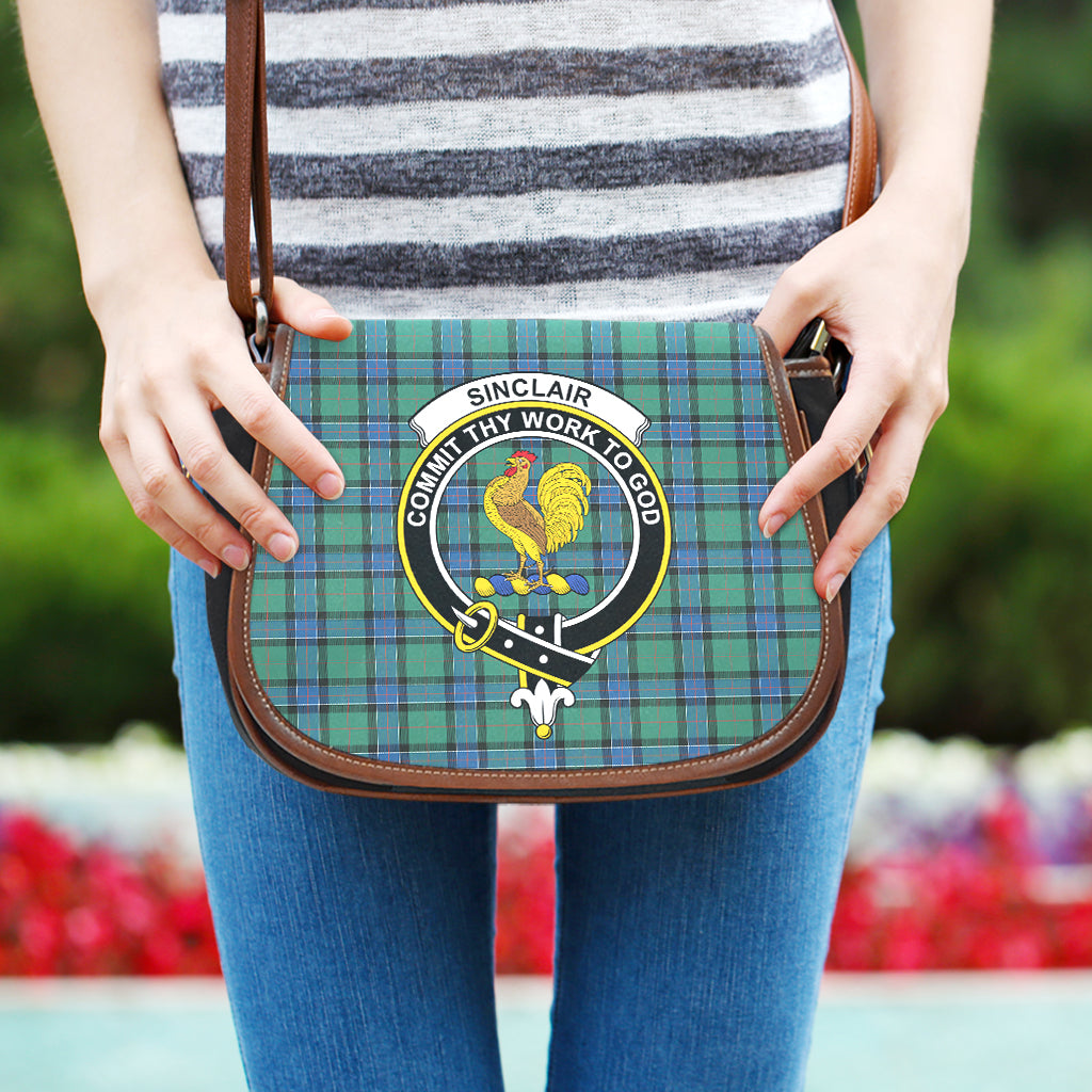 Sinclair Hunting Ancient Tartan Saddle Bag with Family Crest One Size - Tartan Vibes Clothing