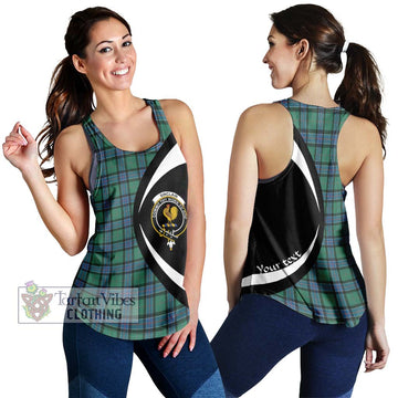 Sinclair Hunting Ancient Tartan Women's Racerback Tanks with Family Crest Circle Style