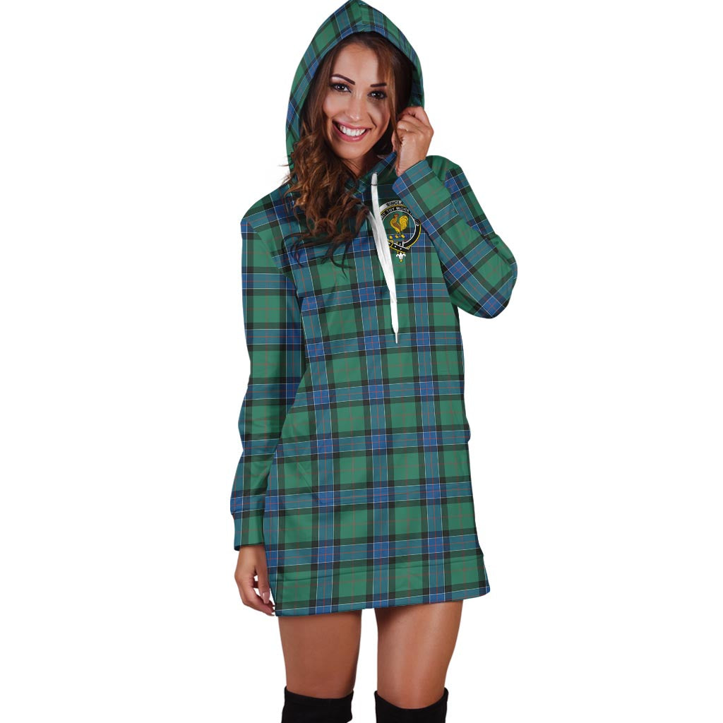 Sinclair Hunting Ancient Tartan Hoodie Dress with Family Crest - Tartan Vibes Clothing