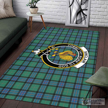 Sinclair Hunting Ancient Tartan Area Rug with Family Crest