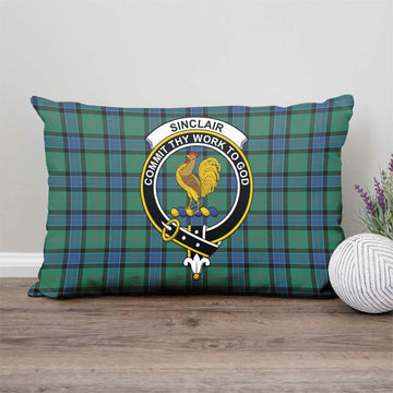 Sinclair Hunting Ancient Tartan Pillow Cover with Family Crest